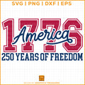 1776 America 250 years of freedom patriotic design