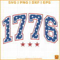 1776 patriotic varsity number SVG with stars for Cricut and Silhouette