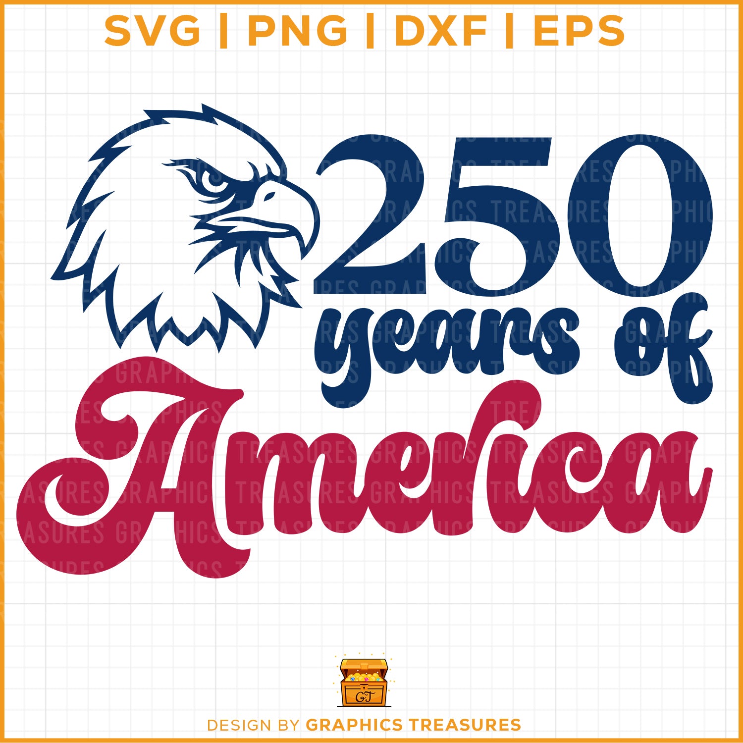 250 years of America svg design with eagle patriotic graphic