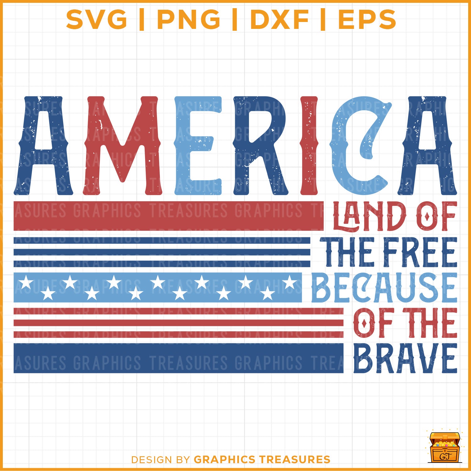America Land Of The Free Because Of The Brave patriotic SVG design for Cricut