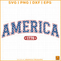 America 1776 patriotic varsity SVG with stars for Cricut and Silhouette