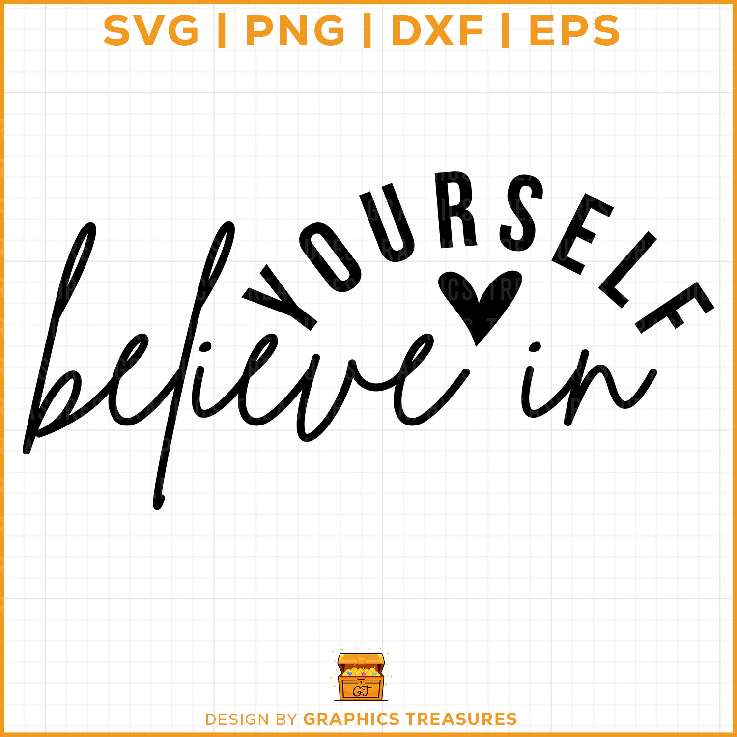 Believe in yourself inspirational SVG typography design