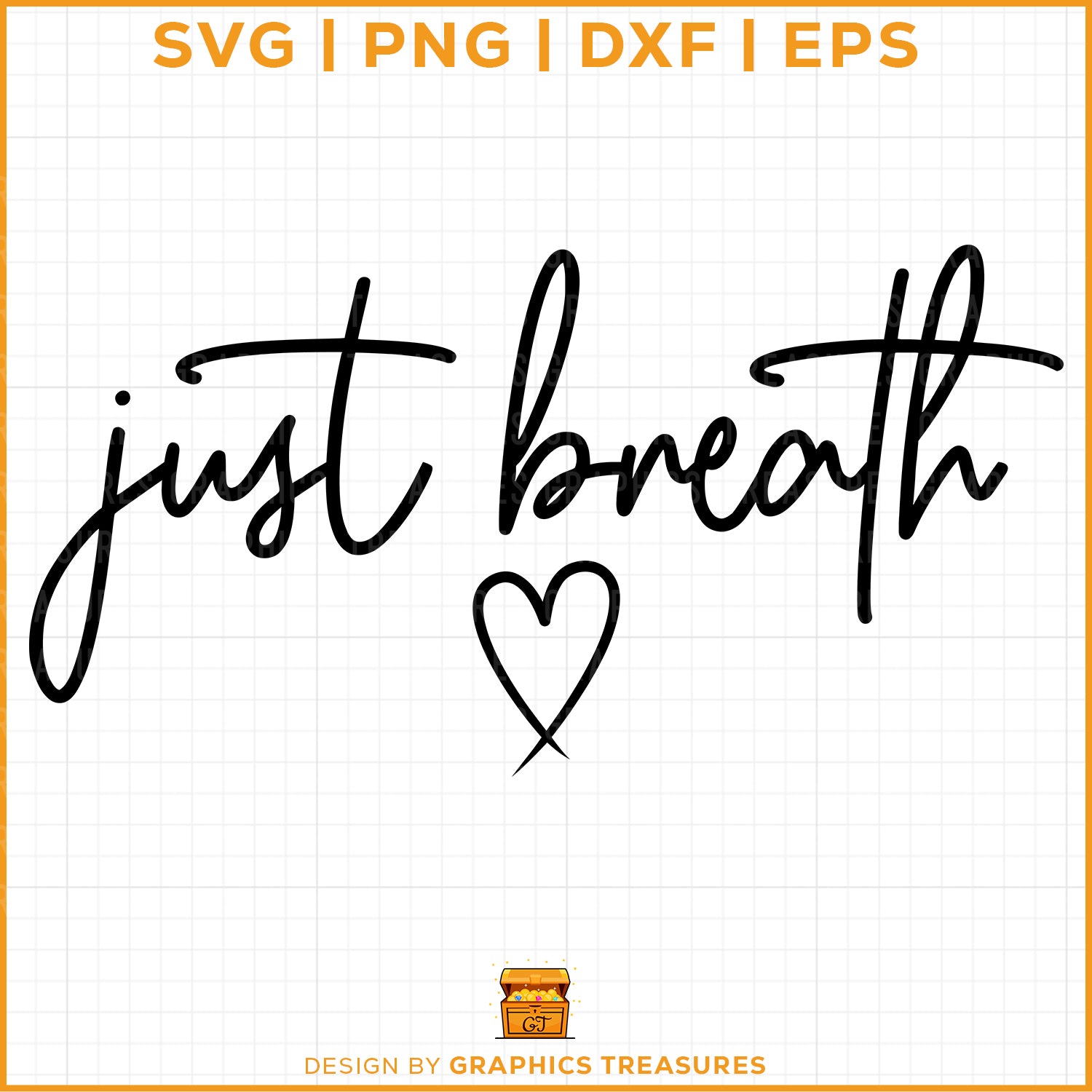 Just breathe calming quote SVG typography design