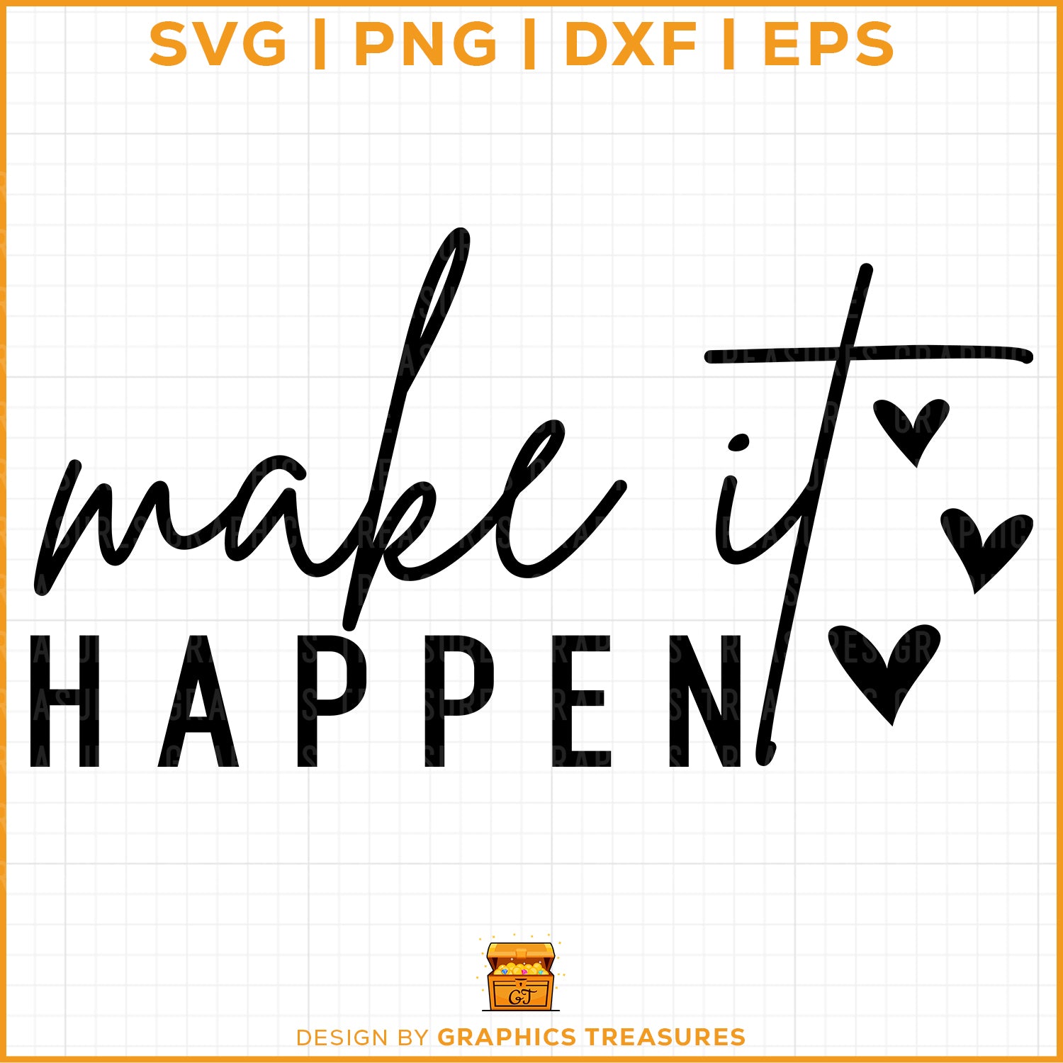 Make it happen bold motivational SVG typography design