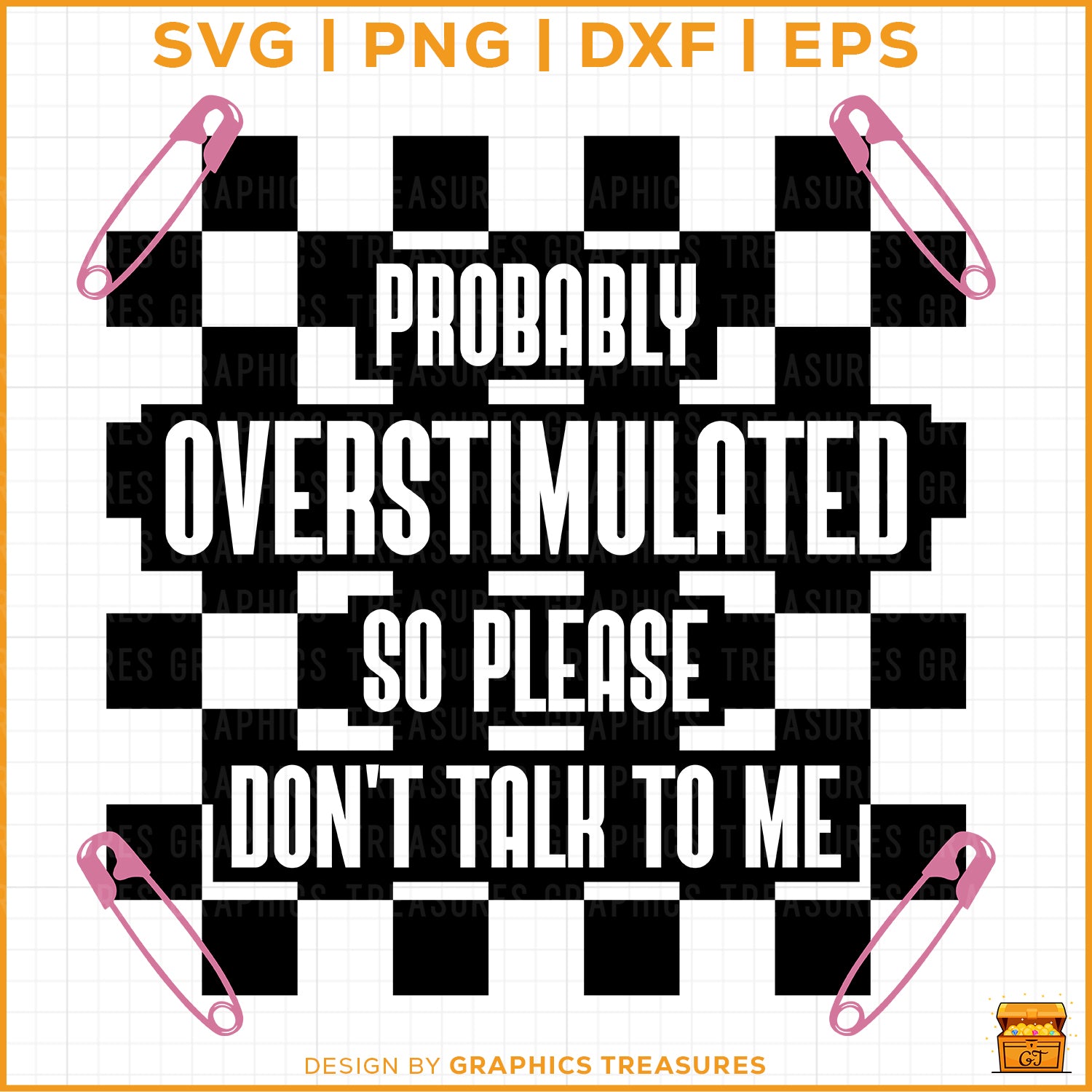 Probably Overstimulated So Please Don’t Talk To Me retro quote SVG for Cricut and Silhouette projects