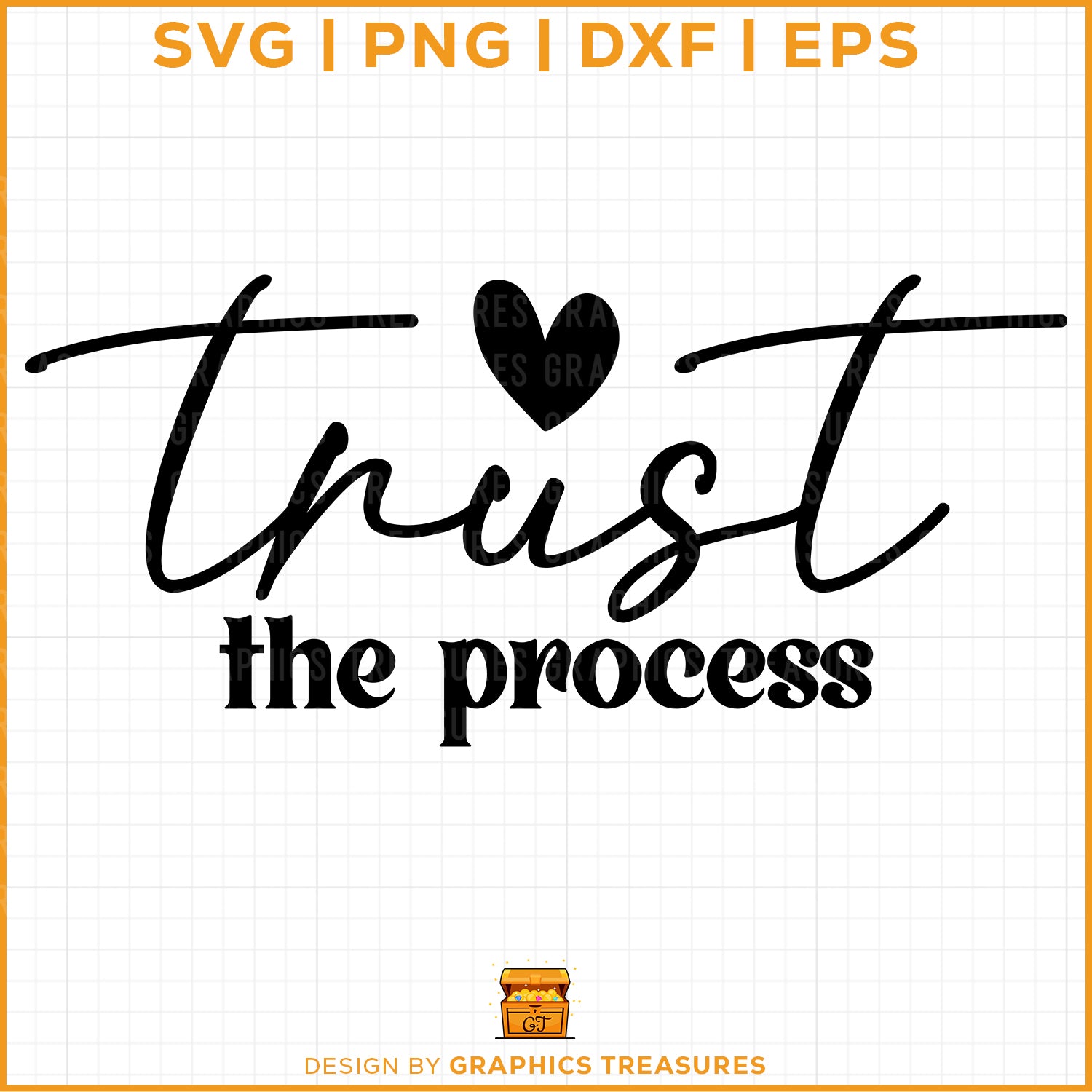 Trust the process motivational quote SVG clean modern typography design
