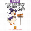 Witch Way to Candy Halloween Goose DDesigns