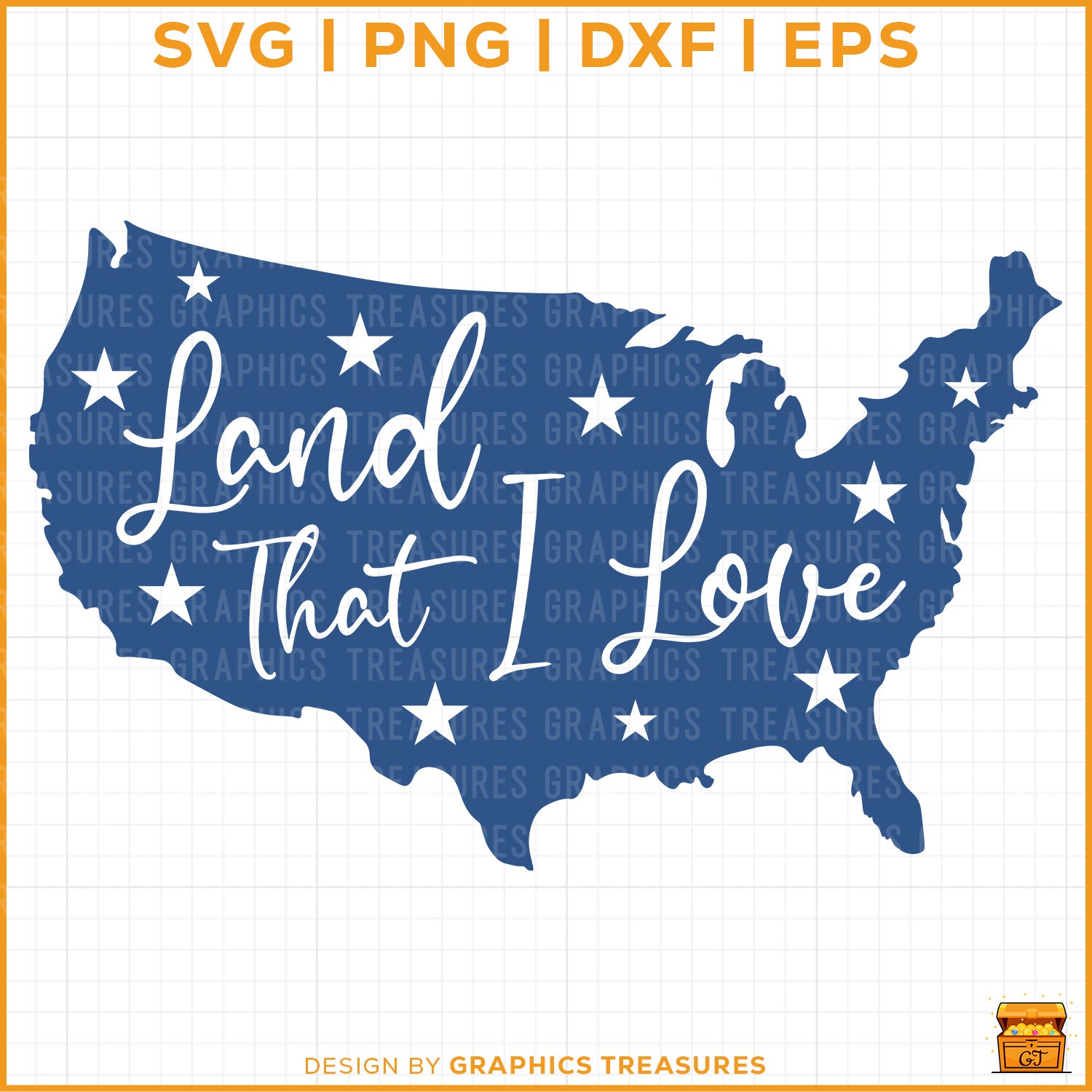 Land That I Love USA map patriotic SVG for Cricut and Silhouette projects