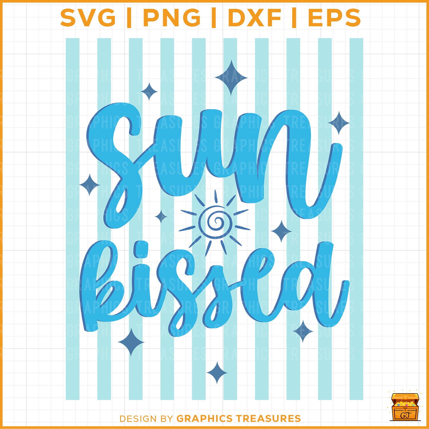Sun kissed SVG Striped background design for summer crafts and t-shirts
