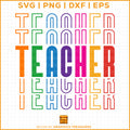 retro teacher svg colorful outline style teacher design